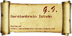 Gerstenbrein István névjegykártya
